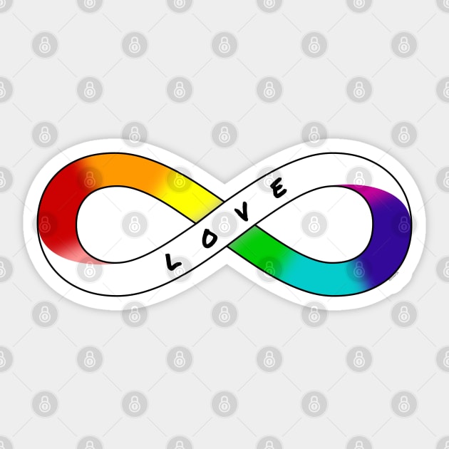 Love Neurodiversity - Rainbow Infinity Symbol for Actually Autistic Neurodivergent Pride Asperger's Autism ASD Acceptance & Support Sticker by bystander